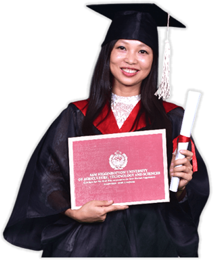 Female Graduate Student holding certificate